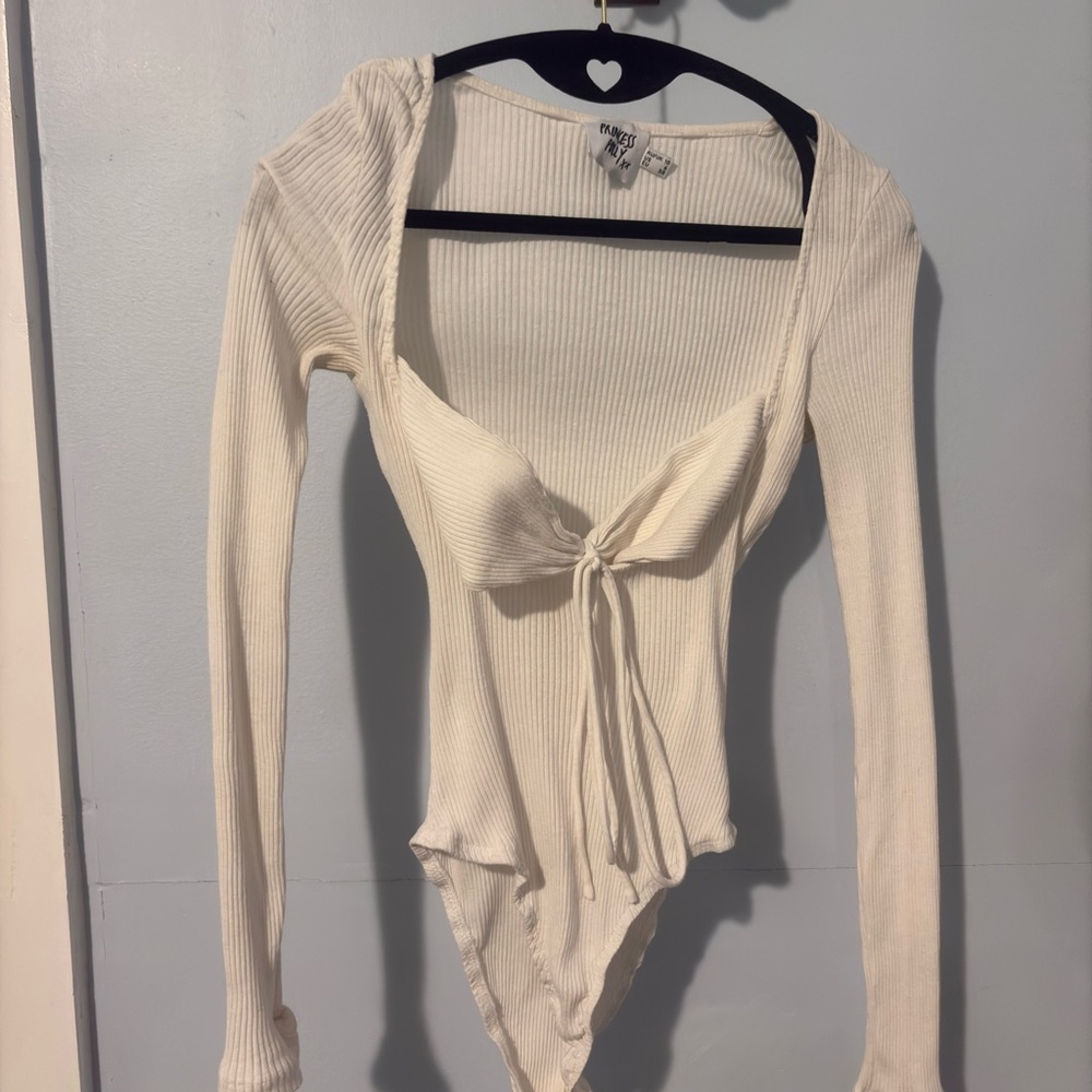 Princess Polly Ivory Ribbed Top - Picture 5 of 11